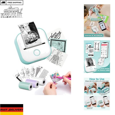 Mini Drucker - Tiny Printer Mini Drucker für Smartphone Mini Thermodrucker Bl...
