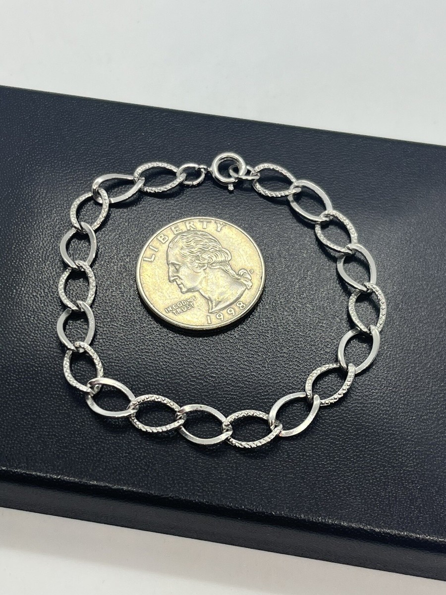 Vintage sterling silver oval link chain bracelet | eBay