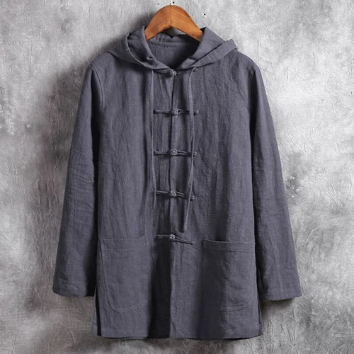 Para Hombres Estilo Retro Chino Tang Chaqueta Camisas Algodón Lino Abrigo Prendas para el torso Suelto Informal - Imagen 16 de 16