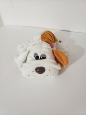 Hasbro 2014 Pound Puppies Puppy Brow  White Wrinkles Plush Red Collar