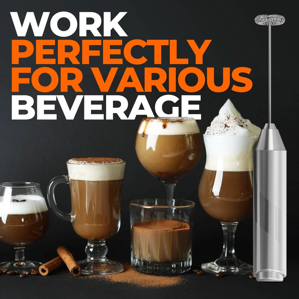 Milk Frother Wand, Handheld Milk Frother Drink Mixer, Electric Whisk Foam Mak...