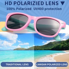 Kids Polarized Sunglasses for 4-10 Years Old Children Outdoor Playing, Anti-UV