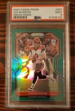 JOE BURROW 2020 Panini Prizm  #307 RC Rookie Card PSA 9 Mint Green Prizm