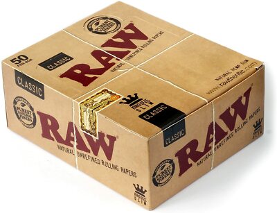 2 VOLLE BOXEN ROH Classic Natur Unraffiniert Rizla Blättchen Slim King Size