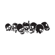 Row of Skulls - Vinyl Decal Sticker - Multiple Color  Sizes - ebn1003