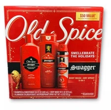 Old Spice Swagger 3 Pc Care Holiday Gift Set Body Wash Shampoo 2-in-1 Dry Spray