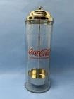 Vintage 1992 Coca-Cola Straw Dispenser Diner Style Heavy Glass Chrome Top
