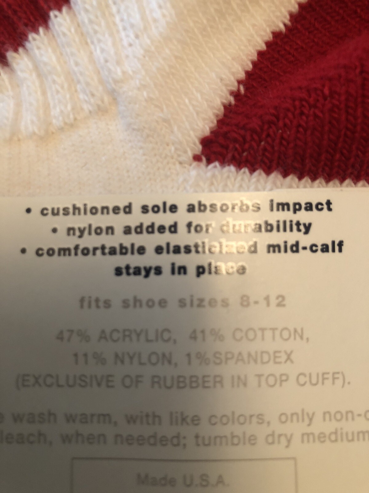 SAOLA GAP Athletic Quarter Top Cushioned Sole Socks Sz M L Shoe Size 8 12 Made In USA