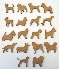 5 x MDF Wood Dog laser cut out shapes for craft making, decoration, embellish