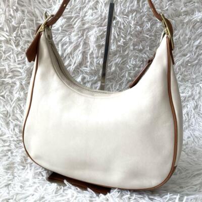 Old Coach One Shoulder Bag Ergo White Leather 9342 2505 used