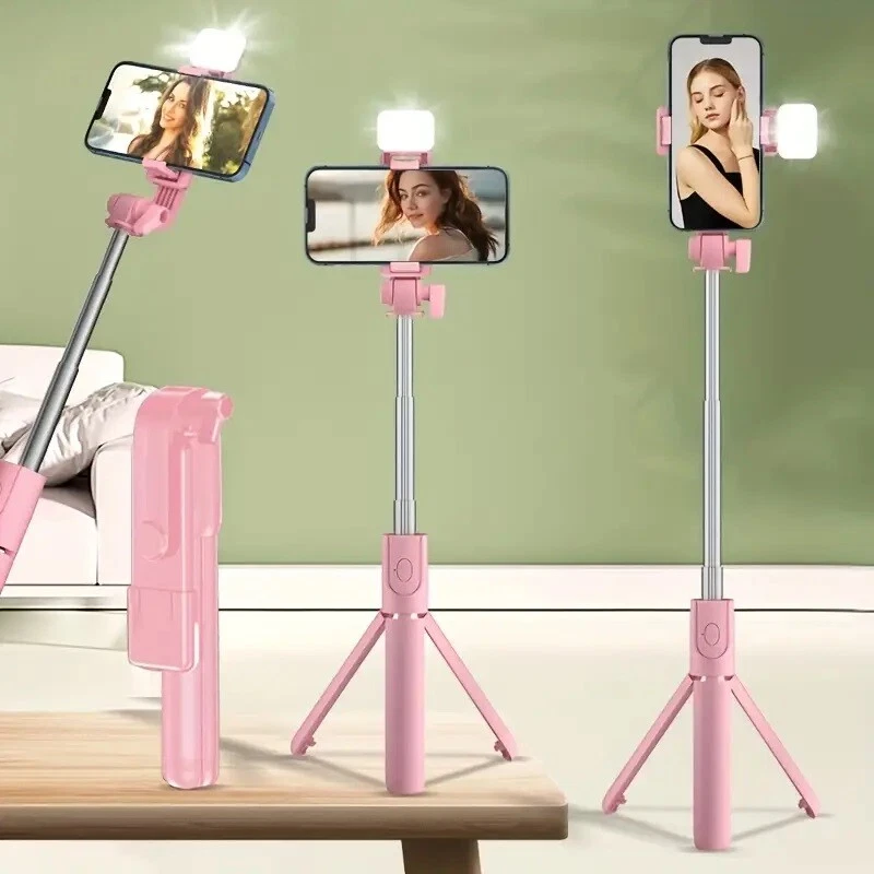 Trípode telescópico antivibración fácil de transportar, luz de llenado mando a distancia inalámbrico Foto 4 de 4