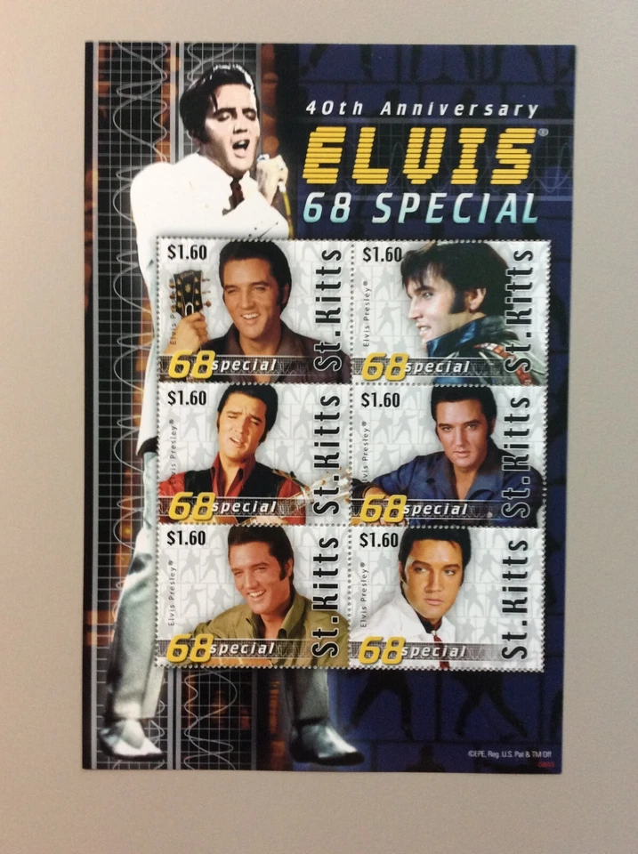 BroadviewStamps St. Kitts #718 S.S. of 6.  MNH VF.  Elvis Presley. - Image 2 of 3
