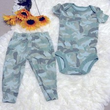 Child of Mine Baby Boy Camo  Dinosaur Patterns Outfit One Piece Pants Size 6-9M