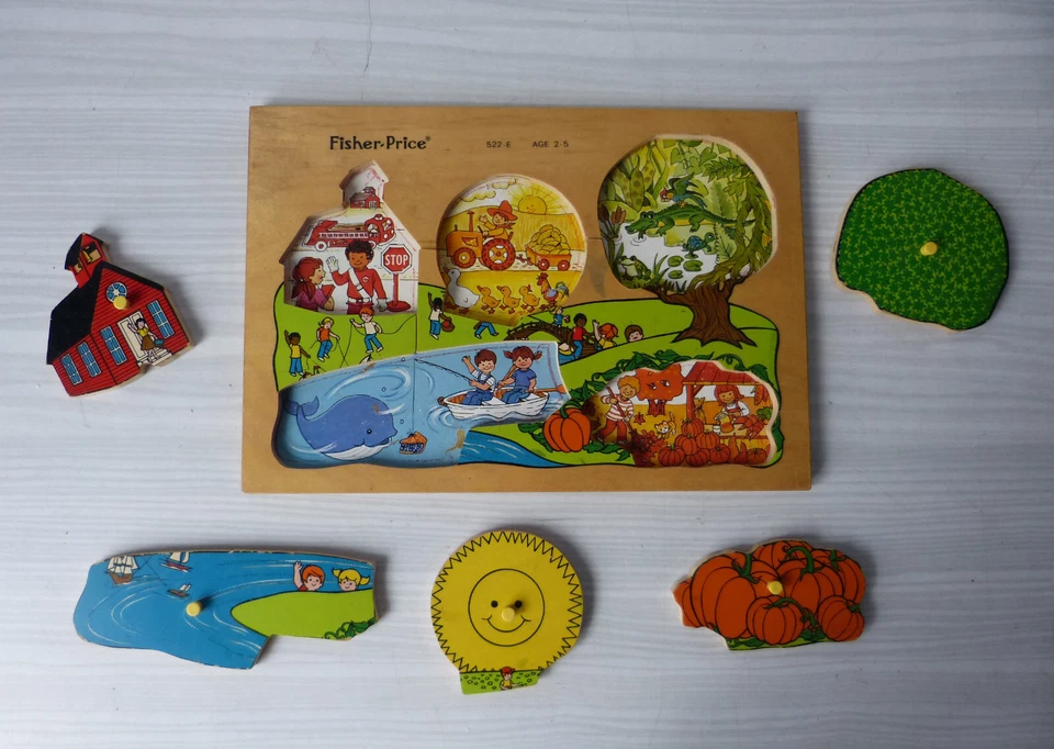 #Fisher Price Vintage# FP 522 E - Puzzle en bois / Forme - Photo 1/4