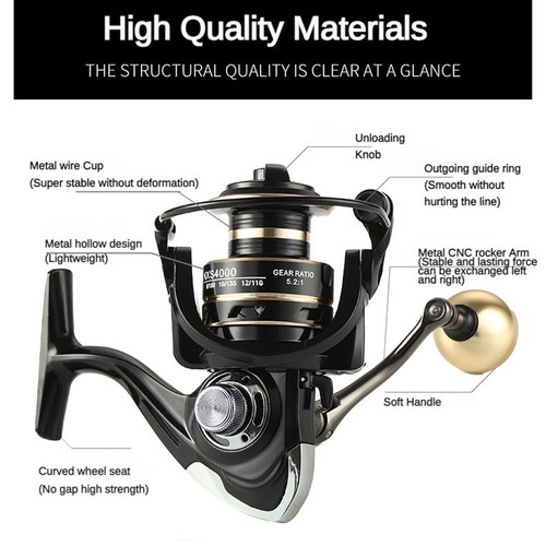 Fishing Reel Spinning 2000 Series Metal Spool Spinning Wheel Magnetic Ultralight - Picture 2 of 36