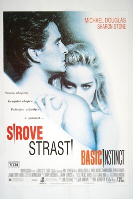 BASIC INSTINCT Orig CRO movie poster 1992 MICHAEL DOUGLAS SHARON STONE VERHOEVEN