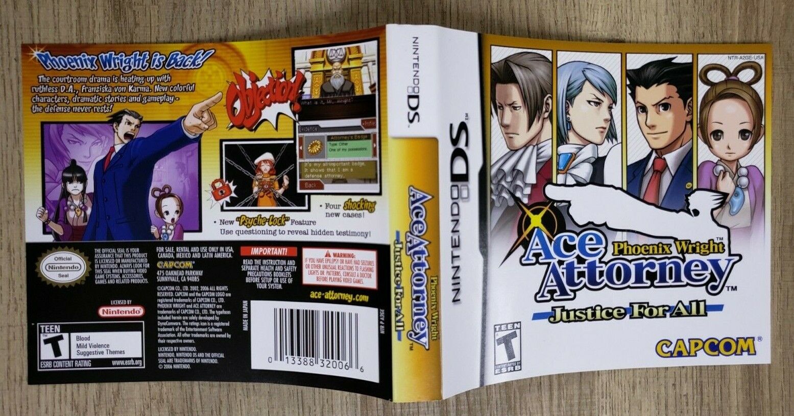 Phoenix Wright: Ace Attorney Trilogy - Replacement PS4 Cover and Case. NO  GAME!!