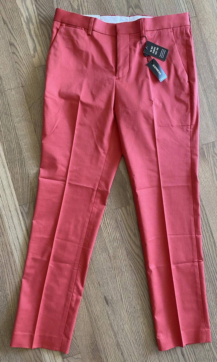 Men s EXPRESS Extra Slim Coral Suit Trouser Pants Size 29x30 NWT