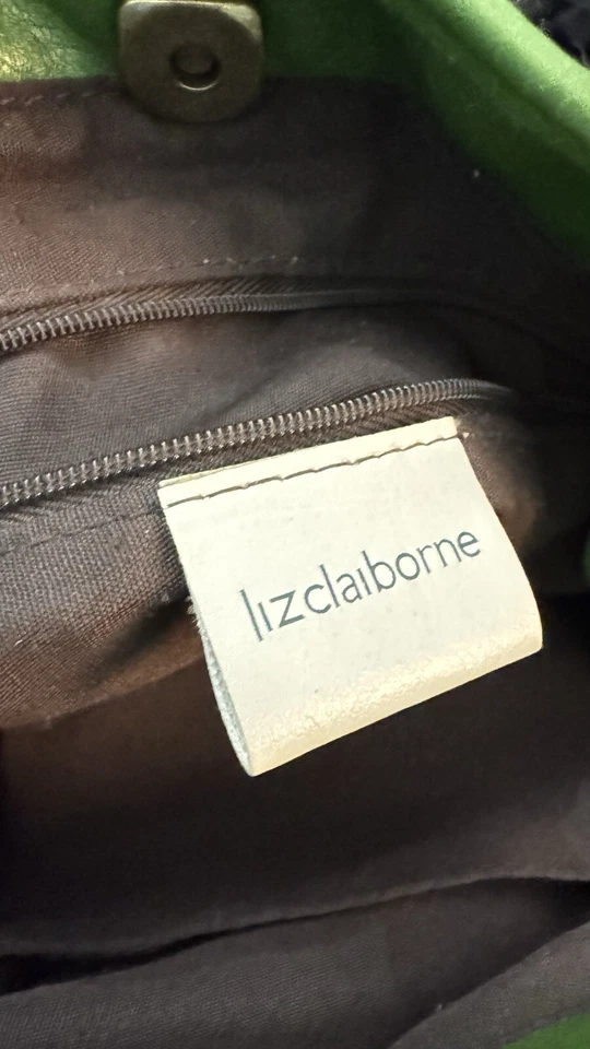 Liz Claiborne зеленый искусственной кожи наплечная ручная сумка винтажный Y2K сумочка бумажник - Изображение 2 из 4