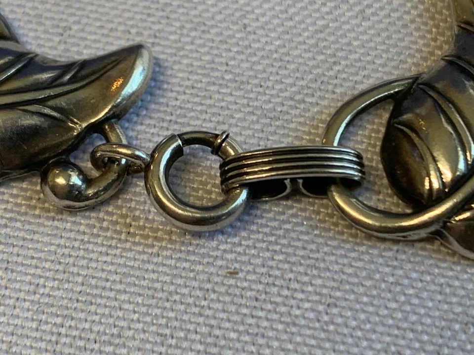 Sterling Silver Danecraft Bracelet 19.82g Fine Jewelry 7.5" Autumn Leaf Link - Image 4 of 4