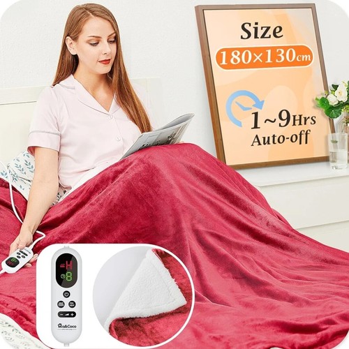 Electric Heated Throw Blanket 10 Heat Settings Washable Fleece Sherpa Timer (L) - Picture 47 of 56