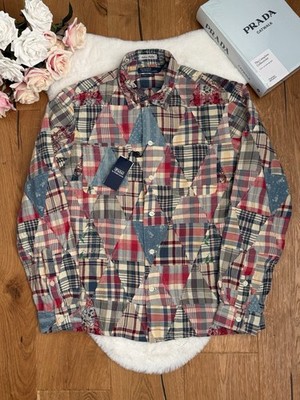 Polo Ralph Lauren Herren Classic Fit Patchwork Madras Multi Camp Hemd Gr. M