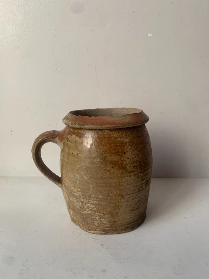 ancien petit pot en grès avec anse, la Borne - Photo 3/4