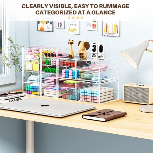 Makeup Organizer With 16 Drawers 4 Pcs Desktop Office Supplies Desk Organizer... - Picture 4 of 8