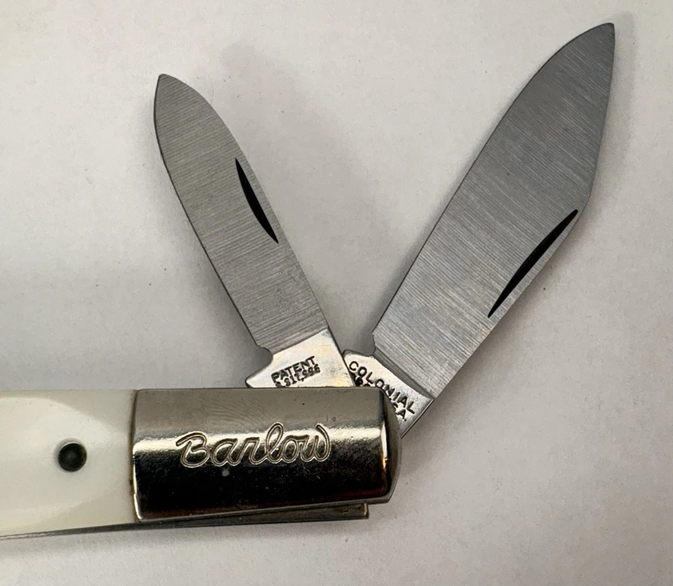 Navaja de Bolsillo Vintage NK Seeds Barlow Colonial Color Marfil 2 Hojas Foto 3 de 4