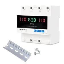 63A 2P Dual Power Automatic Transfer Switch 110V Adjustable Emergency Generator 