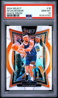 DEVIN BOOKER 2024 Select White Prizm #16 PSA 10 POP 2 /149