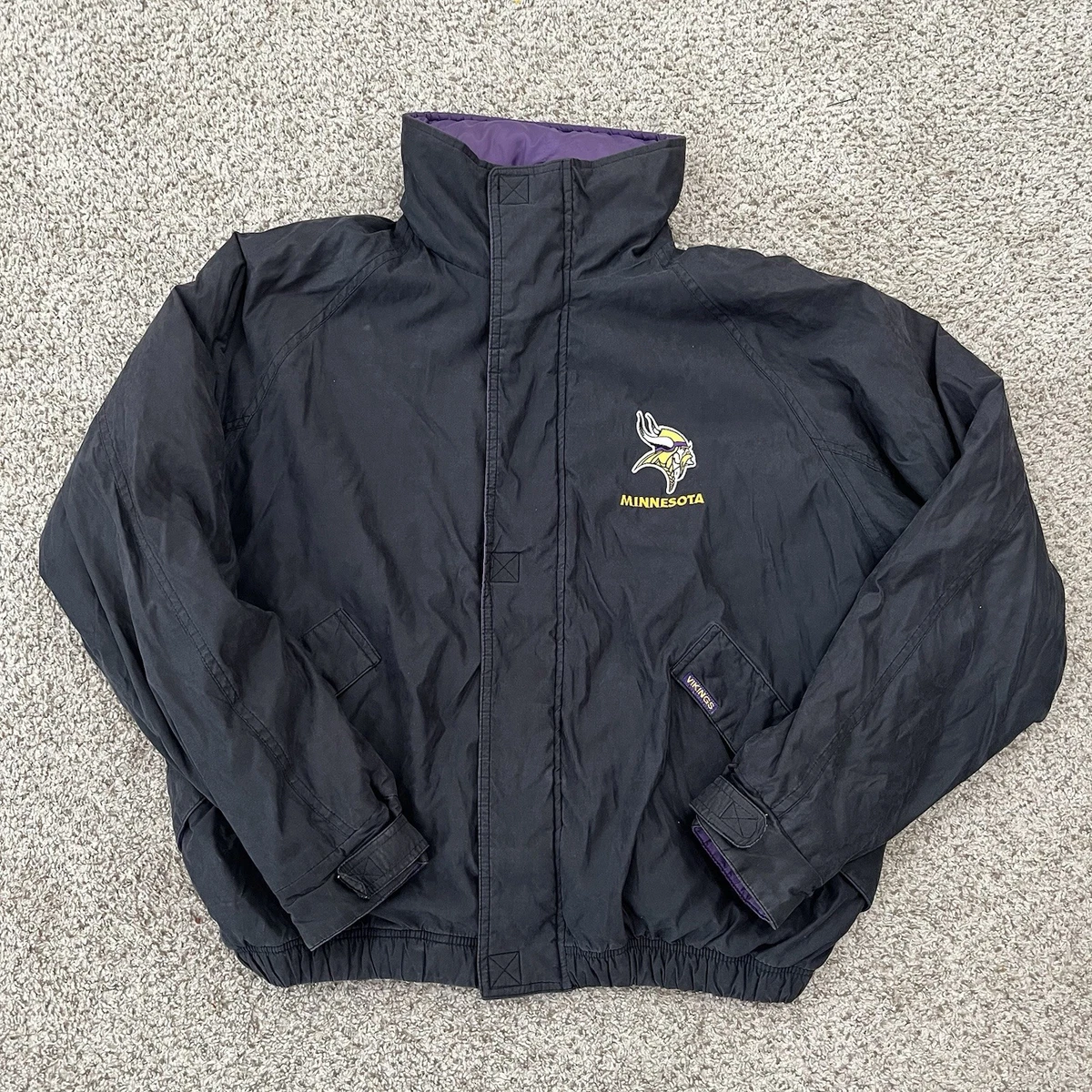 Veste Vintage Réversible Minnesota Vikings NFL - G-III - Taille M - Satin/polaire Années 90 - État Parfait