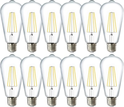 Sunco 12 Pack 60W Vintage LED Edison 12 Count (Pack of 1), 3000k Warm White 