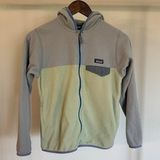 Patagonia Kids Gray and Green Fleece Zip Up Jacket Size Large/12 Outdoors Spring