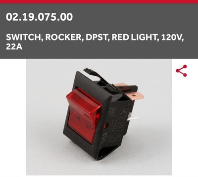 Hatco On/Off Switch.  Part Number 02.19 075.00  #65