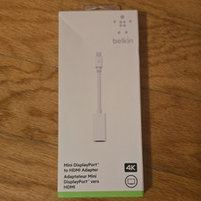 Belkin 4K Mini DisplayPort Male to HDMI Female Adapter 5in White F2CD078