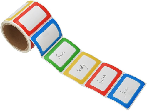 Colorful Plain Name Tag Labels, 200 Stickers, 3.5" x 2.25", for Office & Events - Afbeelding 7 van 7