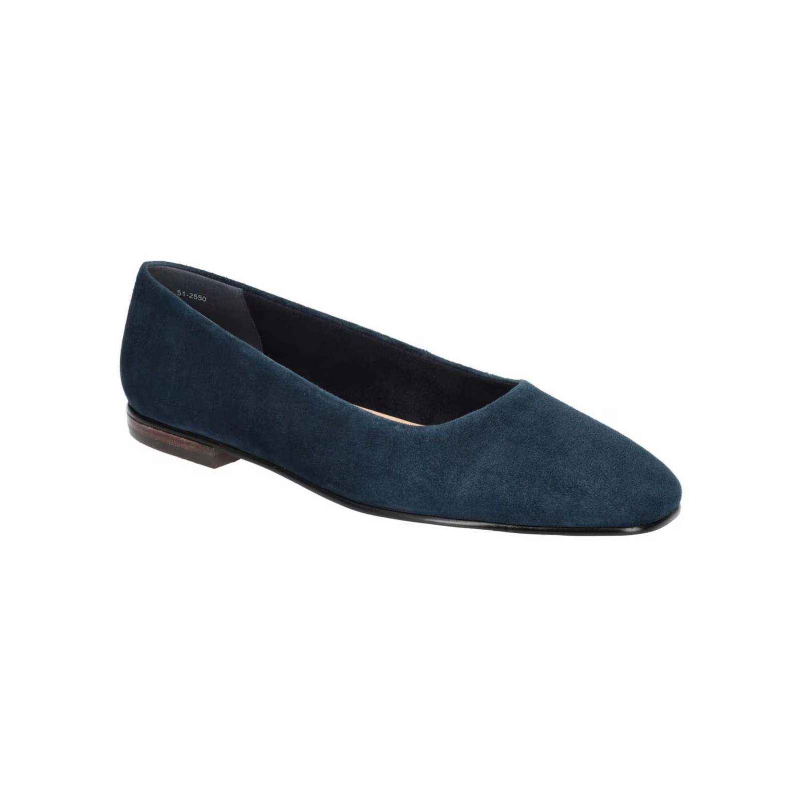 Women's Bella Vita Kimiko Square Toe Flats Navy Suede Leather