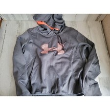 Under armor medium youth gray pullover hoodie orange undertone