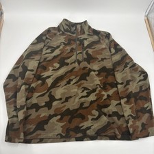 Vintage Camouflage Starter Fleece 1/4 Zip Camo Pattern Fleece XL