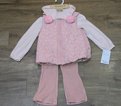 Weste, Oberteil, Unterteil & Mütze 4-teiliges Set, neu mit Etikett, Bearpaw, 18 Monate, rosa
