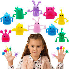 20 Piece Monster Finger Puppets Stretchy Fidget Toys Soft Rubber Role Playing