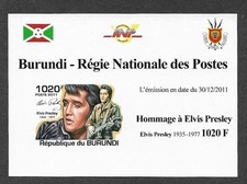 Elvis Presley Stamp sheet imperforate mnh music singer Rock & Roll Burundi