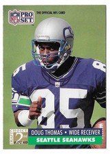 1991 Pro Set Doug Thomas Draft Choice Rookie Card #780 Seattle Seahawks RC. rookie card picture