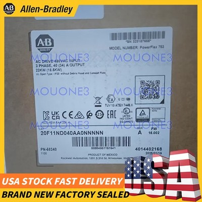 Allen Bradley Powerflex 753 40HP 20F11ND040AA0NNNNN SEALED IN BOX NEW