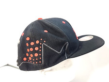 Vintage Air Jordan Snapback Hat Black Orange Rare Side Dot Pattern Y2K Cap