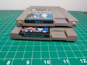 Popeye + Pro Wrestling Nintendo Entertainment System NES cart Lot