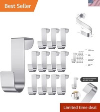 12 Pcs Over The Cabinet Drawer Door Hooks 1 Inch for Hanger in The Cabinet De...