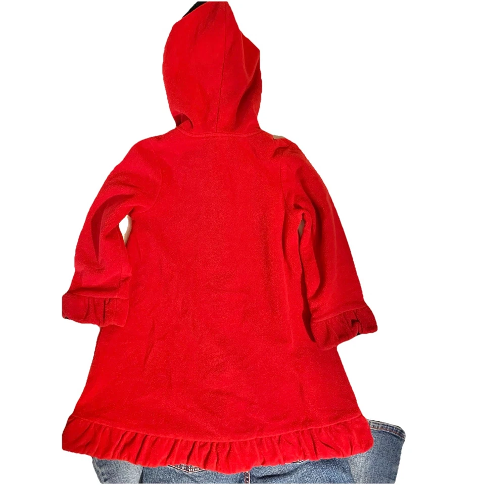 Abrigo de guisante vintage para niñas talla 6/6X rojo Scottie Dogs ribete de piel con capucha Foto 2 de 4