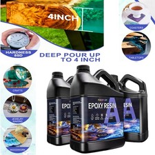 2-4 Inch Thick Deep Pour Clear Epoxy Resin Kit Casting River Table UV RESISTANT